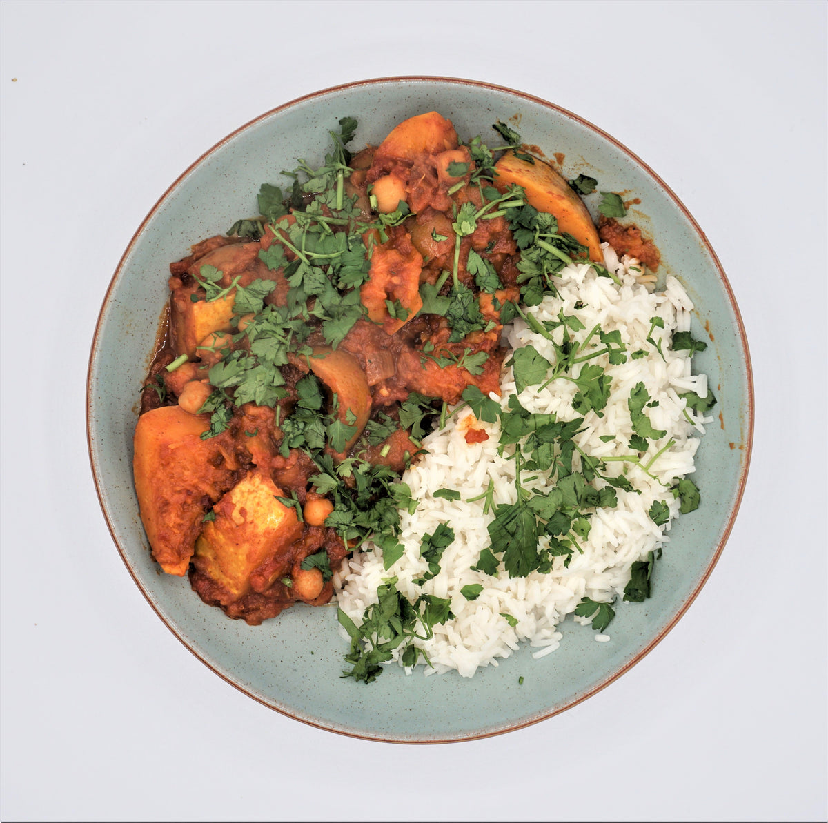 Chickpea, butternut squash & harissa tagine Hill & Vale