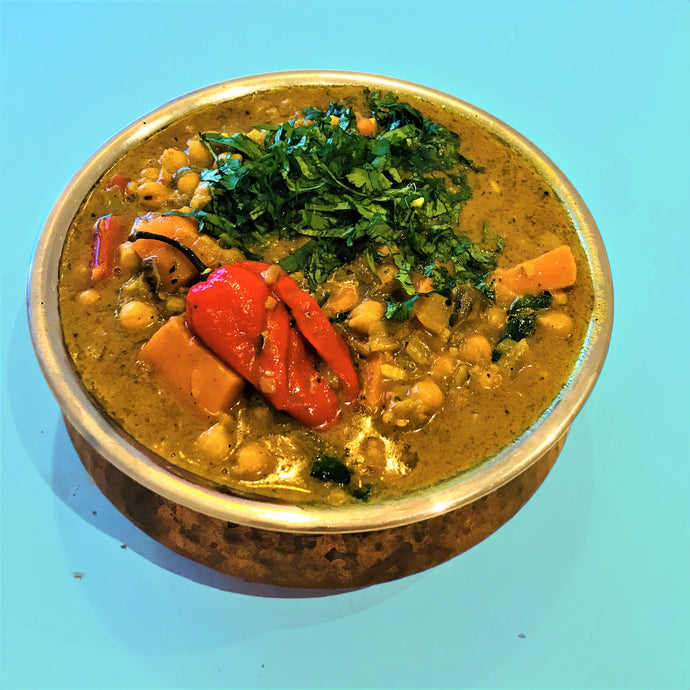 Caribbean-style Chickpea and Sweet Potato Curry