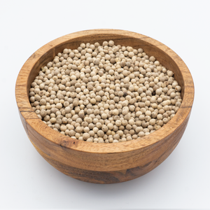 White peppercorns in bowl